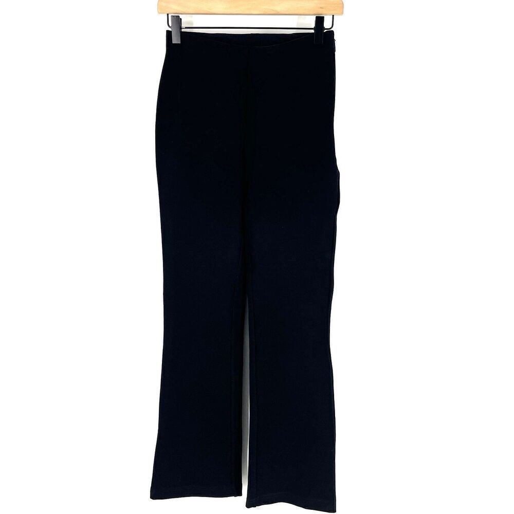 Anine Bing Dakota Pants Size 34 Womens Black High Rise Straight Leg Trouser Knit